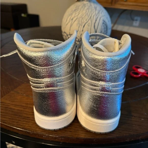 Jordan Metallic Silver Women's Sneakers - Picture 4 of 5